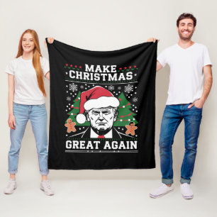 Grappige Trump 2024 Maak Kerstmis weer geweldig  Fleece Deken