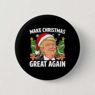 Grappige Trump 2024 Maak Kerstmis weer geweldig Ma Ronde Button 5,7 Cm