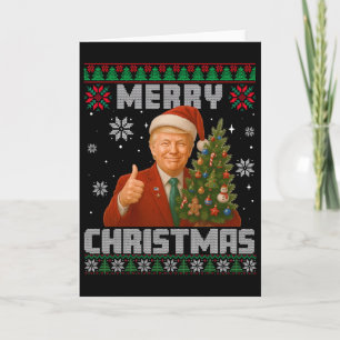 Grappige Trump 2025 Prettig Kerstmis Boom Lelijke Kaart