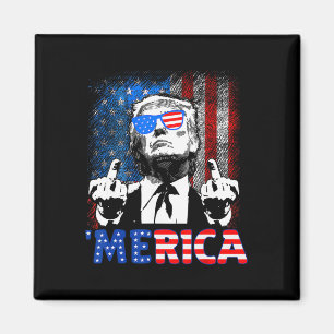 Grappige Trump 4 juli Merica Amerikaanse vlag zonn Magneet