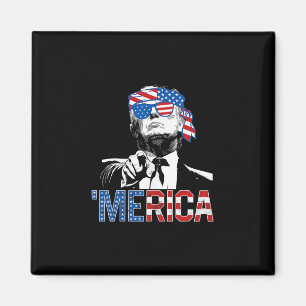 Grappige Trump 4 juli Merica Amerikaanse vlag zonn Magneet