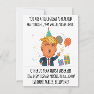 Grappige Trump 70e Verjaardagskaart Voor Vader Hum Feestdagenkaart