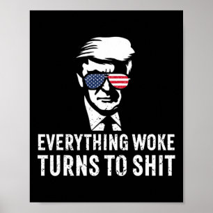 Grappige Trump Alles Woke Wordt Quote  Poster