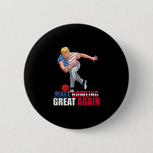 Grappige Trump Bowling Maakt Bowling Groter Dan oo Ronde Button 5,7 Cm
