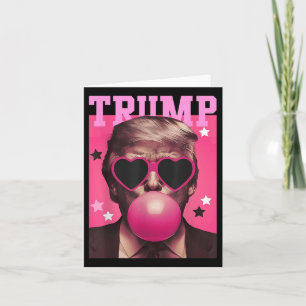 Grappige Trump Bubble Gum Roze Zonnebril Hart Kaart