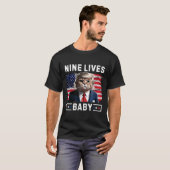 Grappige Trump Cat 9 leeft Baby Grappig Stem op Tr T-shirt (Voorkant volledig)