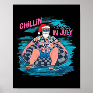 Grappige Trump Chillin Kerstmis in juli zomer 2024 Poster