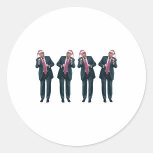 Grappige Trump Dance Kerstman Lelijke Trui Xma Ronde Sticker