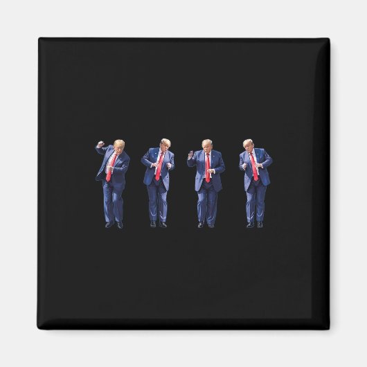 Grappige Trump dans dansen als een misdadiger stem Magneet (Voorkant)