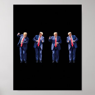 Grappige Trump dans dansen als een misdadiger stem Poster