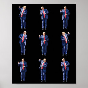 Grappige Trump-dans Dansen als een misdadiger Stem Poster