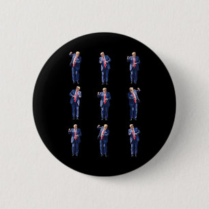Grappige Trump dans dansen als een misdadiger stem Ronde Button 5,7 Cm