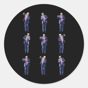 Grappige Trump dans dansen als een misdadiger stem Ronde Sticker