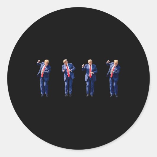 Grappige Trump dans dansen als een misdadiger stem Ronde Sticker (Voorkant)
