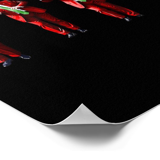 Grappige Trump Dans Kerstman Kerstmis Poster (Hoek)