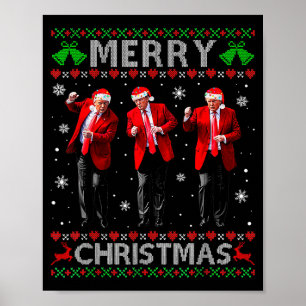 Grappige Trump-dans Prettig Kerstfeest Afzichtelij Poster