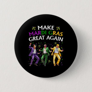 Grappige Trump Danst Om Mardi Gras Weer Groot Te M Ronde Button 5,7 Cm