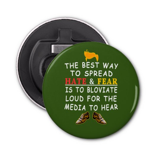 Grappige Trump De beste manier om kerstmis te vers Button Flesopener (Voorkant)