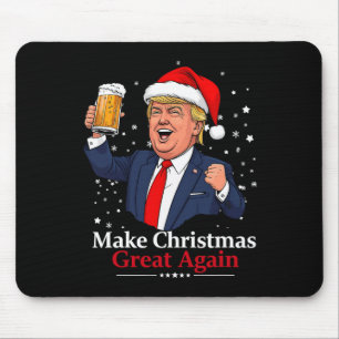 Grappige Trump Drink bier Maak Kerst 2024 Grea Muismat