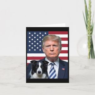 Grappige Trump en Border Collie Dog Amerikaanse vl Kaart