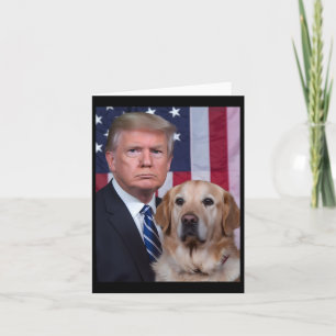 Grappige Trump en Golden Retriever hond Amerikaans Kaart