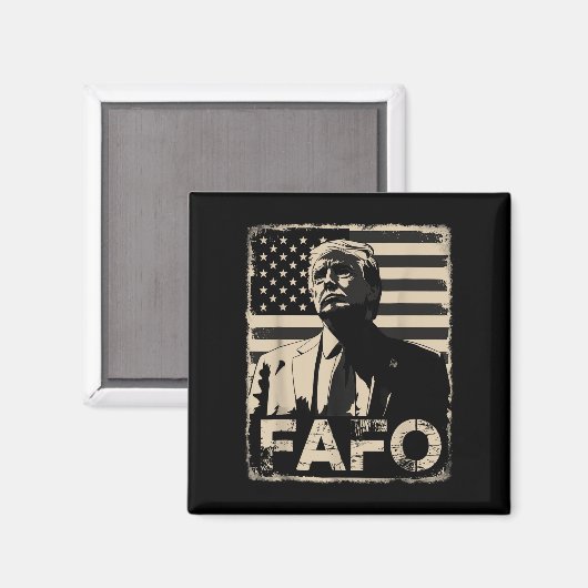 Grappige Trump Fafo retro Amerikaanse vlag Magneet (Voorkant / Achterkant)