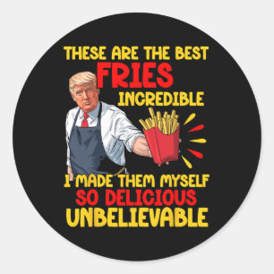 Grappige Trump Fast Food Humor Frietjes Verkiezing Ronde Sticker