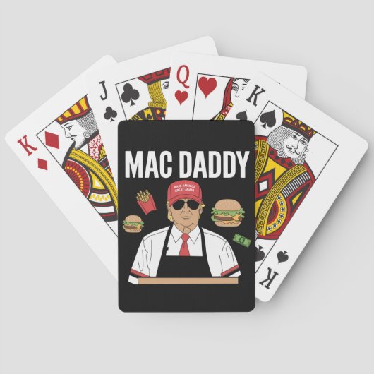 Grappige Trump friet maken frietjes Mac Daddy Pokerkaarten (Achterkant)