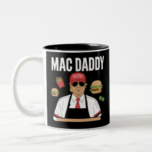 Grappige Trump friet maken frietjes Mac Daddy Tweekleurige Koffiemok