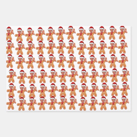 Grappige Trump Gingerbread Custom Face Foto Inpakpapier Vel (Voorkant)