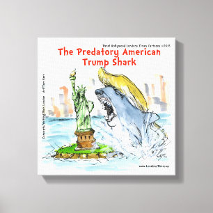 Grappige Trump Haai Canvas Print van Rick London