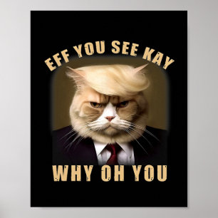 Grappige Trump Hair Cat als je ziet Kay waarom oh  Poster