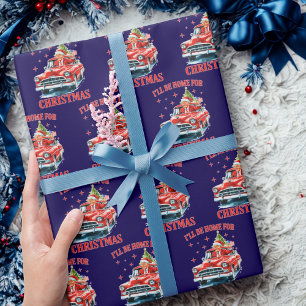 Grappige Trump, ik ben thuis voor de kerst Cadeaupapier