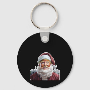 Grappige Trump Ik zal thuis zijn voor Kerstmis Gra Sleutelhanger
