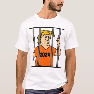 Grappige Trump in de gevangenis Anti Trump Politie T-shirt