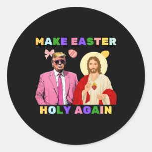 Grappige Trump Jezus Christus Maak Pasen Heilig Ag Ronde Sticker