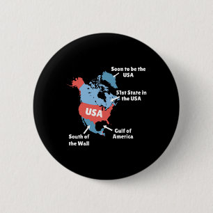 Grappige Trump-kaart van de VS - Canada, Groenland Ronde Button 5,7 Cm
