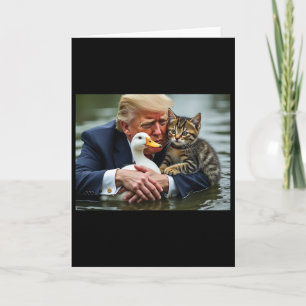 Grappige Trump Kat En Eend Memes Kerstmis Hallowee Kaart