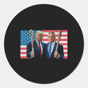 Grappige Trump Kennedy Mega Maha Baseball Bat USA Ronde Sticker