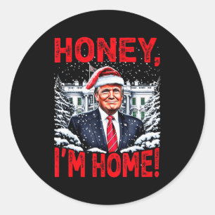 Grappige Trump Kerst Honey Im Home Donald Trump Ch Ronde Sticker