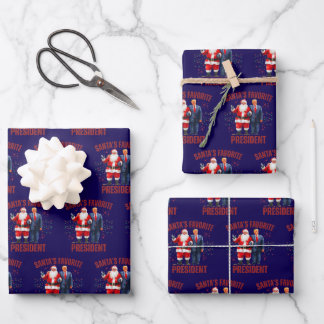 Grappige Trump Kerstman Favoriete President Kerstm Inpakpapier Vel