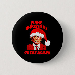 Grappige Trump Kerstman Hoed Maak Kerstmis Groot A Ronde Button 5,7 Cm