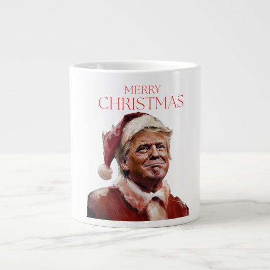 Grappige Trump Kerstman Kaart Extra Grote Beker (Voorkant)