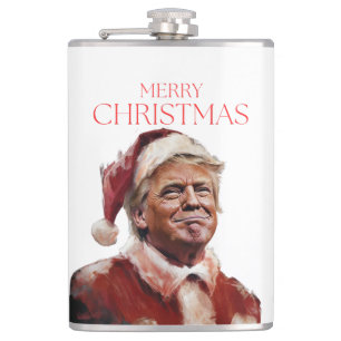 Grappige Trump Kerstman Kaart Heupfles