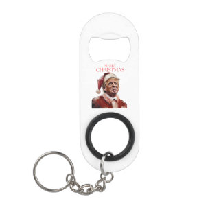Grappige Trump Kerstman Kaart Mini Flessenopener