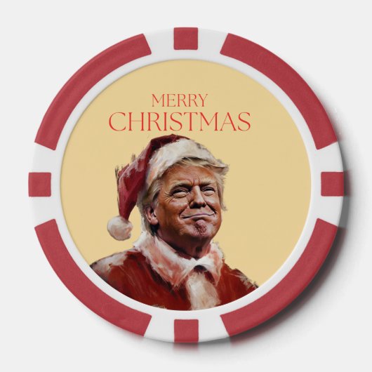 Grappige Trump Kerstman Kaart Poker Chips (Voorkant)