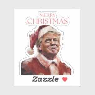 Grappige Trump Kerstman Kaart Sticker