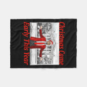 Grappige Trump Kerstmis kwam vroeg dit jaar 2024 2 Fleece Deken (Voorkant (Horizontaal))