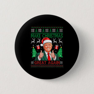 Grappige Trump Lelijke Kersttrui Maak Kerstmis Gro Ronde Button 5,7 Cm