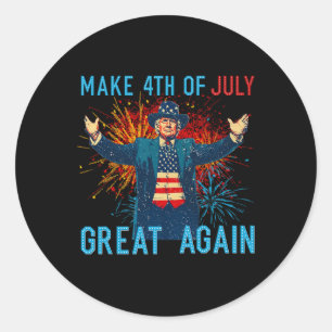 Grappige Trump Maak 4 juli weer geweldig Vuurwerk Ronde Sticker